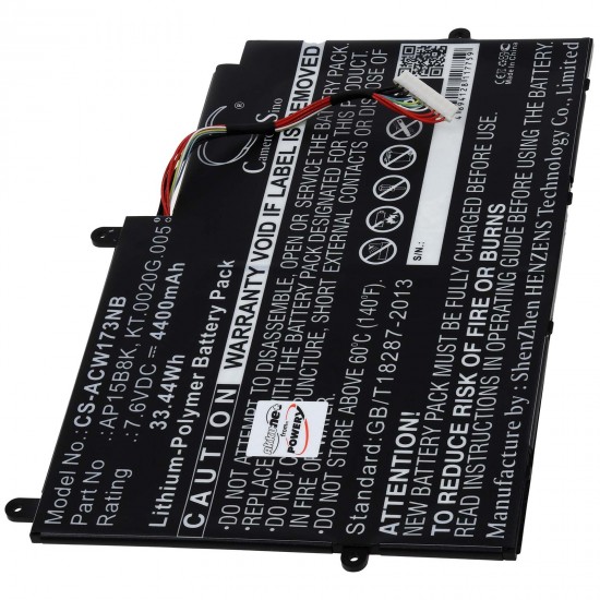 Μπαταρία για Laptop Acer Aspire Switch 11 SW5-173 / Aspire Switch 11 SW5-173P / Type AP15B8K 4400mAh/33Wh