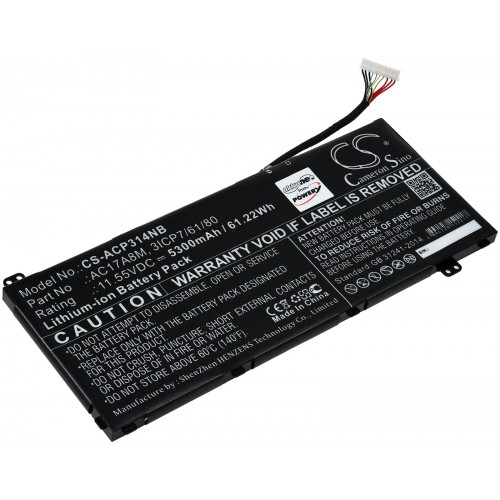 Μπαταρία για Laptop Acer TravelMate X3410-M-50AR, Spin 3 SP314-52-599W, Type AC17A8M 5300mAh/61Wh