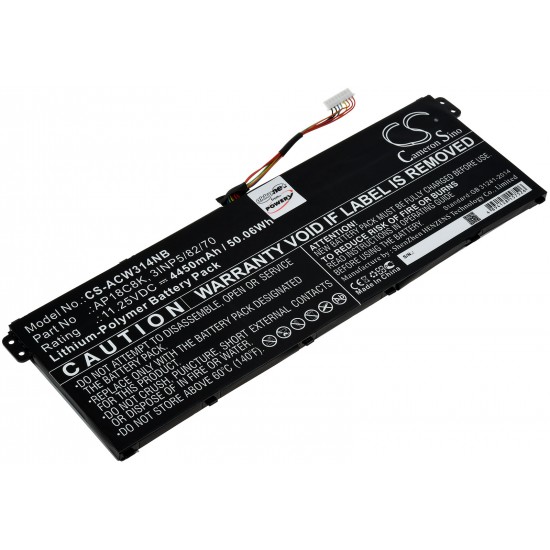 Μπαταρία για Laptop Acer Swift 3 SF314-57-55BK, Chromebook 314 C933, Type AP18C8K and others. 4450mAh/50,1Wh