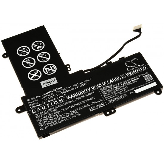 Μπαταρία για laptop HP Pavilion X360 11-U000 / 11-U100 / Type TPN-W117 11,55V 3600mAh Li-Ion (N2X36011)