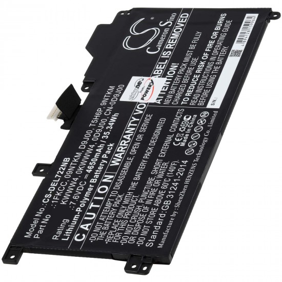 Μπαταρία για Laptop Dell Latitude 7200 2-in-1 Latitude 12 7200 Type 09NTKM 4650mAh/35Wh
