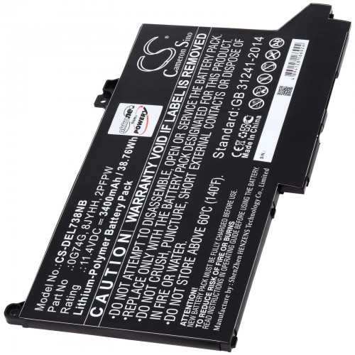 Μπαταρία για Laptop Dell Latitude 12 7280 Latitude 12 7300 Latitude 12 7400 Type 0G74G 3400mAh/39Wh