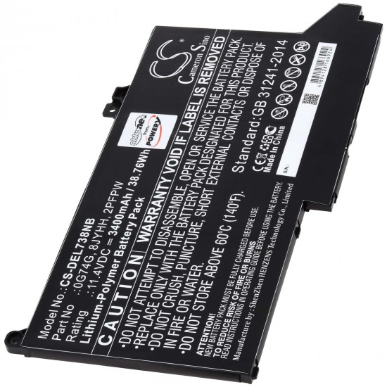 Μπαταρία για Laptop Dell Latitude 12 7280 Latitude 12 7300 Latitude 12 7400 Type 0G74G 3400mAh/39Wh