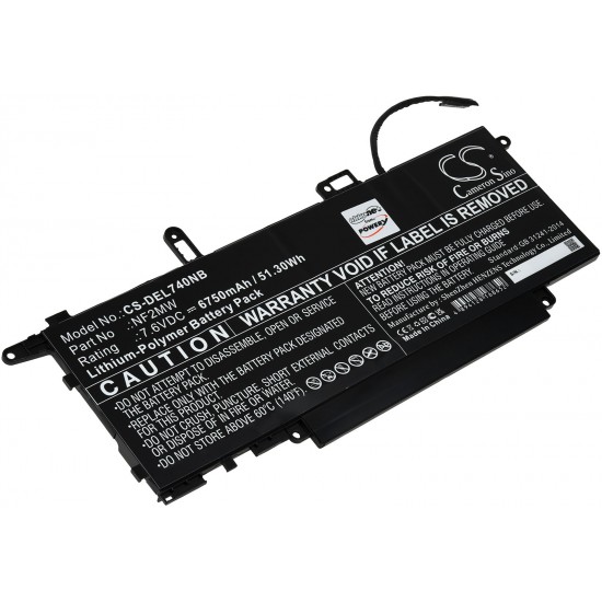 Μπαταρία για Laptop Dell Latitude 7400 2-in-1, Latitude 7310 2-in-1, Type NF2MW 6750mAh/51Wh