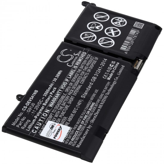 Μπαταρία για Laptop Dell Inspiron 5515, Latitude 3420, Vostro 3515, Type G91J0 3500mAh/39Wh