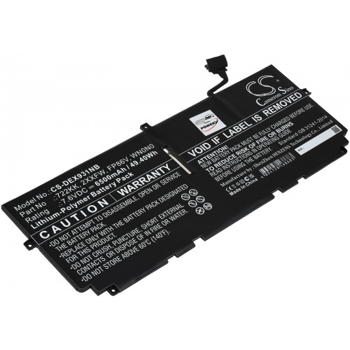 Μπαταρία για Laptop Dell XPS 13 9300 2020, XPS 13 9310, XPS 13 9380, Type 722KK 6500mAh/49Wh