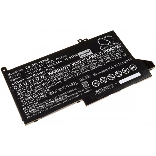 Μπαταρία για laptop Dell Latitude 12 7000 / Latitude 12 7280 / Type 451-BBZL 11.4V 3650mAh Li-Ion (N312700)