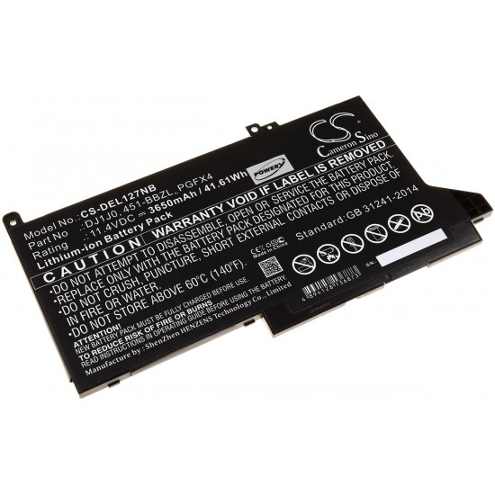 Μπαταρία για laptop Dell Latitude 12 7000 / Latitude 12 7280 / Type 451-BBZL 11.4V 3650mAh Li-Ion (N312700)