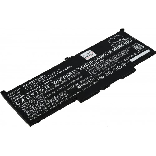 Μπαταρία για Laptop Dell Latitude 12 7290, Latitude 13 7390, Latitude 14 7480, Type F3YGT 7500mAh/57Wh