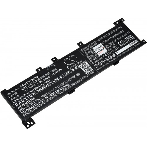 Μπαταρία για Laptop Asus X705, Vivobook 17, Type B31N1635 3600mAh/41,5Wh