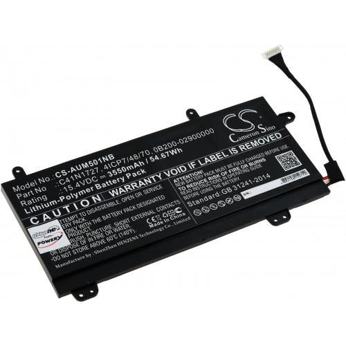 Μπαταρία για gaming laptop Asus ROG Zephyrus M GM501GM, type C41N1727 etc. 3550mAh/54,7Wh