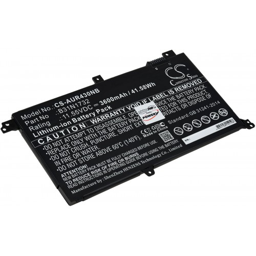 Μπαταρία για Laptop Asus K430FA, VivoBook S14 S430UA-EB011T, Type B31N1732 and others. 3600mAh/41,6Wh