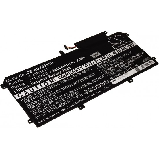 Μπαταρία για laptop Asus Zenbook UX305CA / UX305FA / type C31N1411 11,4V 3800mAh Li polymer (N9UX305CA)