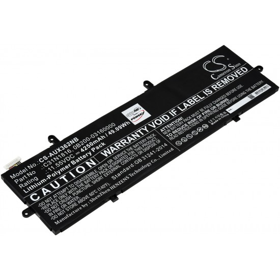 Μπαταρία για Laptop Asus ZenBook Flip 13 UX362FA-EL076T, UX362FA-EL142T, Type C31N1816 and others. 4250mAh/49Wh