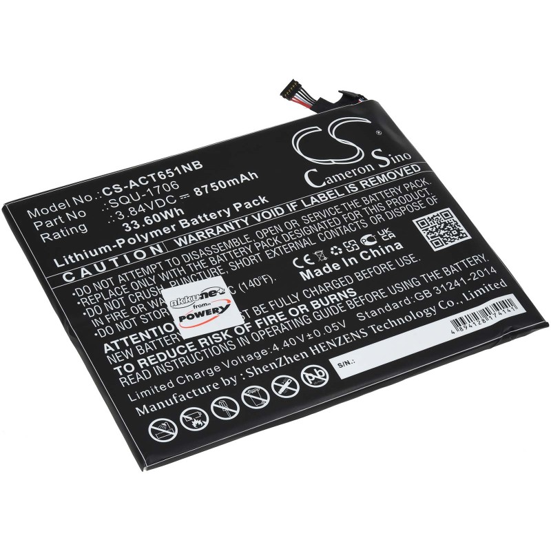 Μπαταρία για Tablet Asus Chromebook Tab 10, D651N, Type SQU-1706 8750mAh/34Wh