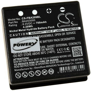 Μπαταρία χειριστηρίου γερανού crane remote control HBC Micron 4 / type FUB9NM 6V 700mAh NiMH (O9FUB9)