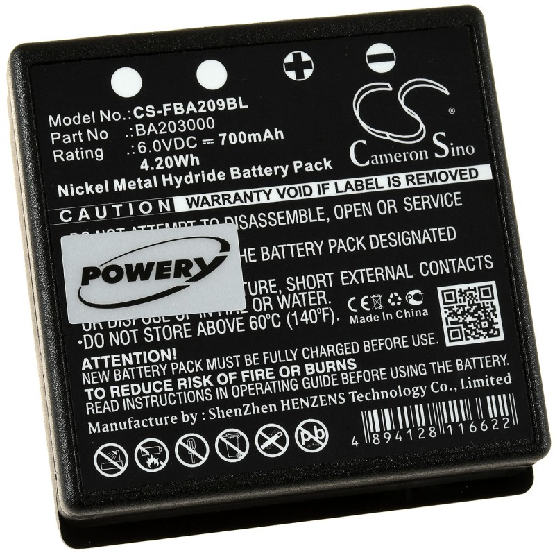 Μπαταρία χειριστηρίου γερανού crane remote control HBC Micron 4 / type FUB9NM 6V 700mAh NiMH (O9FUB9)
