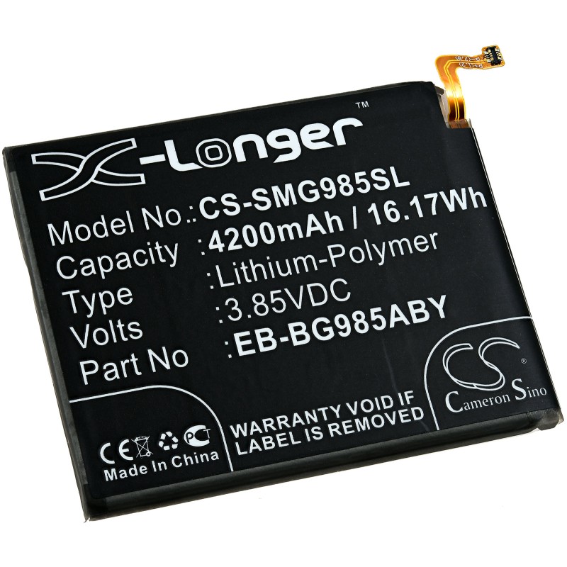 Μπαταρία για smartphone, mobile phone Samsung Galaxy S20 Plus, SM-G985F, type EB-BG985ABY and others. 4200mAh/16,2Wh