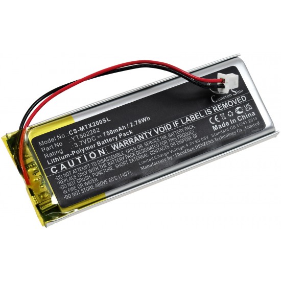 Μπαταρία για Bluetooth intercom Midland BTX2 Pro, type YT502262 750mAh/2,8Wh