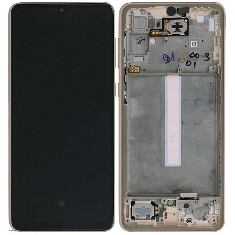 Samsung A336B Galaxy A33 5G - LCD Touch Peach Gold with Frame Original GH82-28143D Service Pack