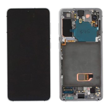 Samsung G991B Galaxy S21 - LCD Touch + CAMERA Phantom White with Frame Original GH82-24544C Service Pack