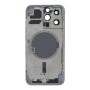 Apple iPhone 13 Pro - Back battery door cover middle frame housing with small parts White OEM with Logo