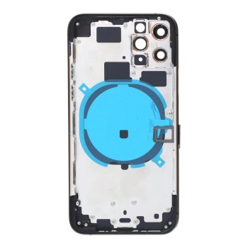 Apple iPhone 11 Pro - Back Battery Door Cover Middle Frame Housing with Small Parts Black OEM with Logo