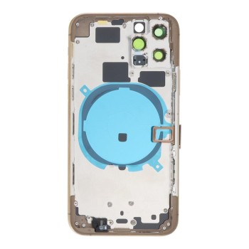 Apple iPhone 11 Pro - Back battery door cover middle frame housing with small parts Gold OEM with Logo