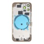 Apple iPhone 11 Pro - Back battery door cover middle frame housing with small parts Gold OEM with Logo