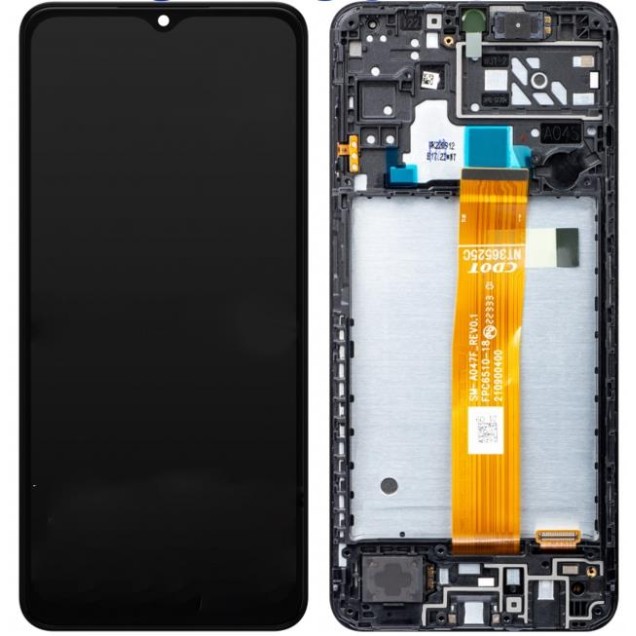 Samsung A047F Galaxy A04s - LCD Touch Black with Frame OEM