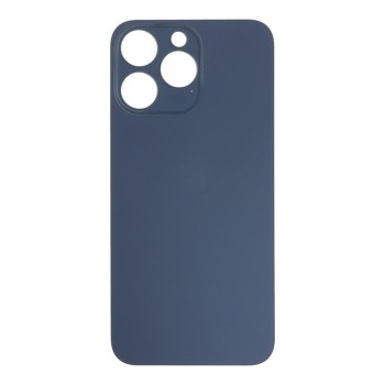 Apple iPhone 15 Pro Max - Battery Cover + Adhesive Large Hole Blue Titanium OEM with Logo