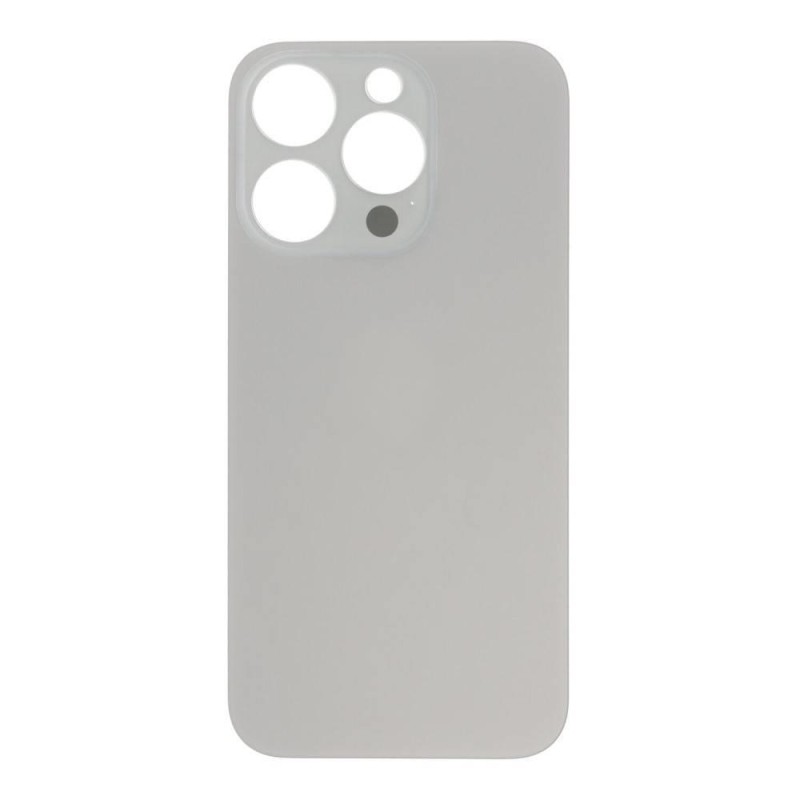 Apple iPhone 15 Pro - Battery Cover + Adhesive Large Hole Natural Titanium OEM with Logo
