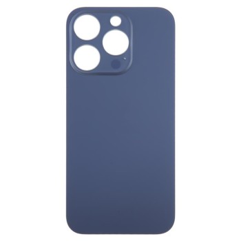 Apple iPhone 15 Pro - Battery Cover + Adhesive Large Hole Blue Titanium OEM with Logo