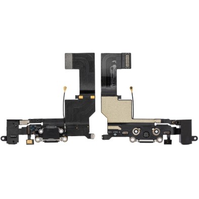 Apple iPhone 5S - Charging Flex Cable Connector + microphone Audio Jack Black OEM
