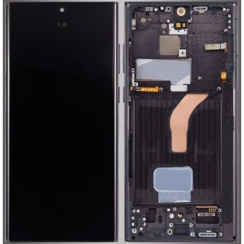 Samsung S908B Galaxy S22 Ultra - LCD Touch Black with Frame Original GH82-27488A/27489A Service Pack