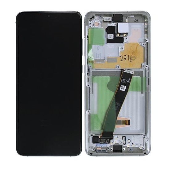 Samsung G988 Galaxy S20 Ultra / S20 Ultra 5G - LCD - Complete front LCD + Touch White GH82-22271C Original Service Pack