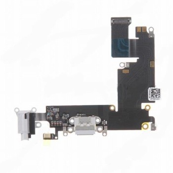 Apple iPhone 6 Plus - Charging Flex Cable Connector + Audio Jack Light Grey OEM