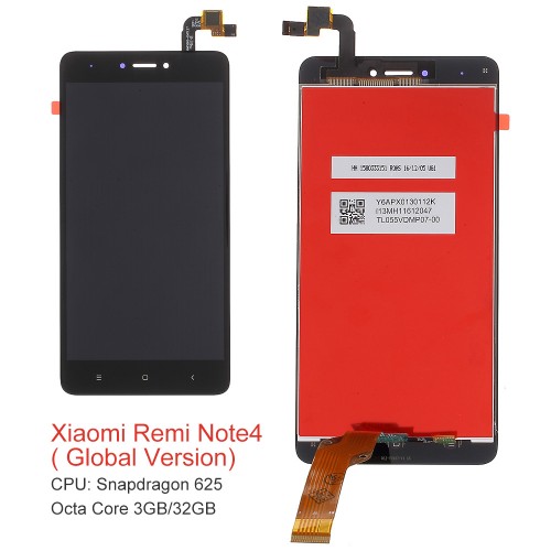 Οθόνη με μηχανισμό αφής LCD SCREEN Xiaomi Redmi Note 4X Black