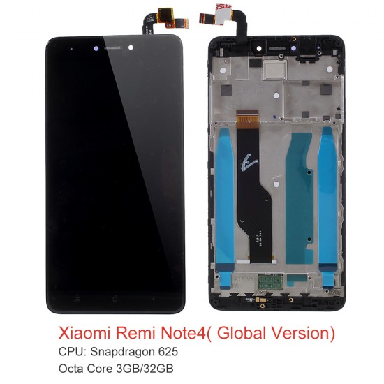 Οθόνη με μηχανισμό αφής και Πλαίσιο LCD SCREEN Xiaomi Redmi Note 4X Black Οθόνη με μηχανισμό αφής και Πλαίσιο LCD SCREEN Xiaomi Redmi Note 4X Black