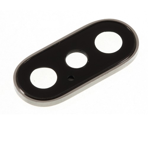 Τζαμάκι κάμερας (camera lens) με Πλαίσιο για Apple iPhone XS / XS Max - Χρώμα: Ασημί